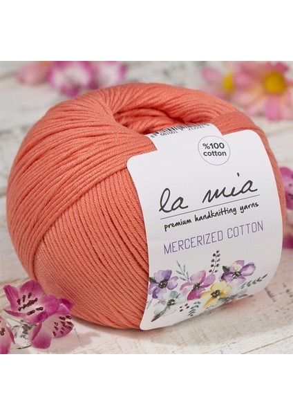 Mercerized Cotton Turuncu El Örgü İpi - 13 - 33598