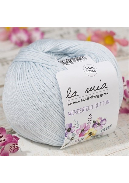 Mercerized Cotton Bebe Mavi El Örgü İpi - 79 - 33592