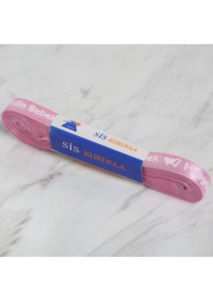 Crafts 1 cm 10 mt Pembe Saten Hoşgeldin Bebek