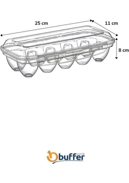 10 Bölmeli Kilitli Kapaklı Yumurtalık Saklama Kutusu YU110