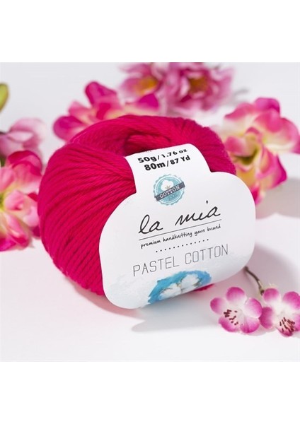 Pastel Cotton Fuşya El Örgü İpi - L058 - 33613