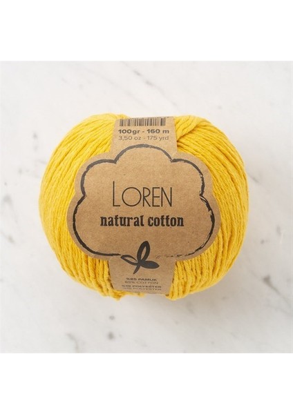 Natural Cotton Hardal Sarı El Örgü İpi - R002 - 33919