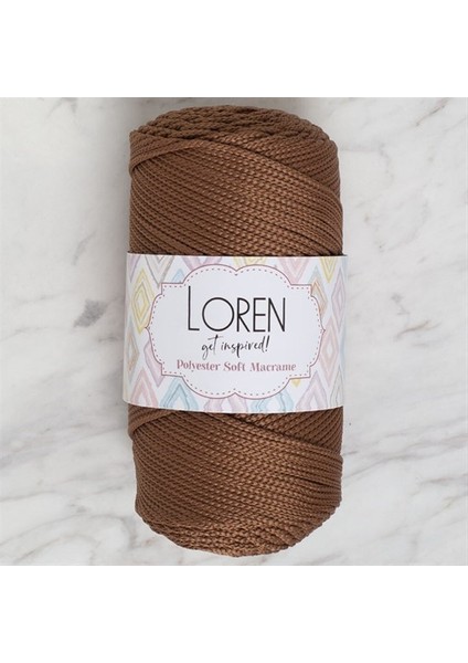 Polyester Soft Macrame Kahverengi El Örgü İpi - LM033 - 34439