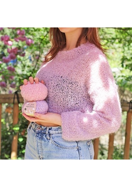 La Mia Alpaca Boucle 50 gr Lila El Örgü Ipi - L346 - 34391