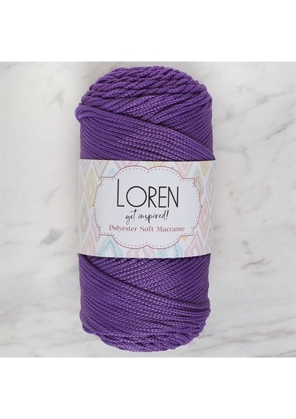 Polyester Soft Macrame Koyu Mor El Örgü İpi - LM025 - 34434
