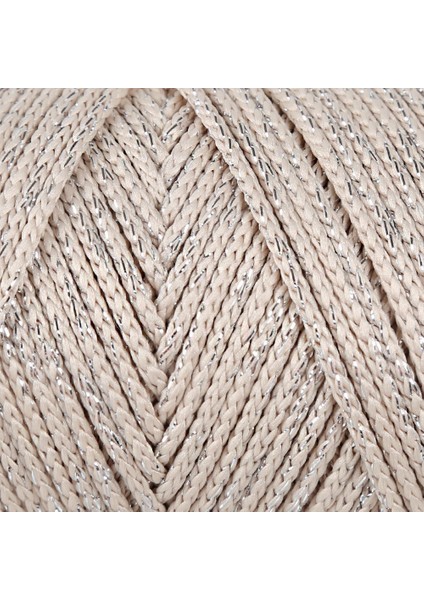 Soft Star Makrome İpi Gümüş Simli Bej RM101 fiyatları