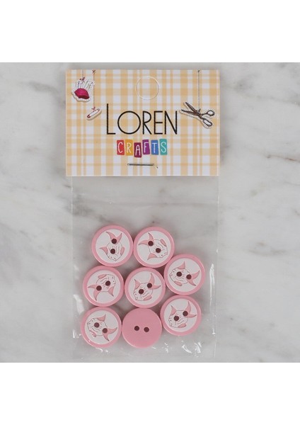 Pembe 8 Li Balık Düğme - 570