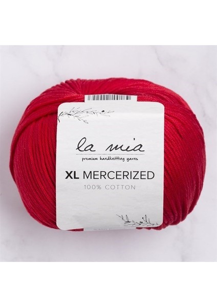 Xl Mercerized Kırmızı El Örgü İpi - 19 - 33762