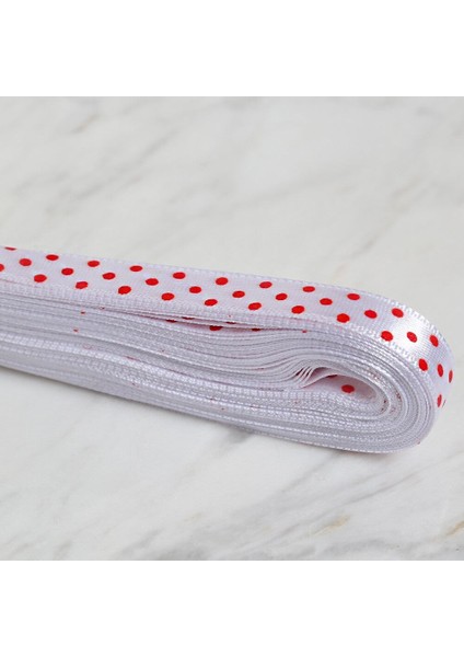 Crafts 1 cm 10 mt Beyaz Saten Puantiyeli Kurd fiyatları