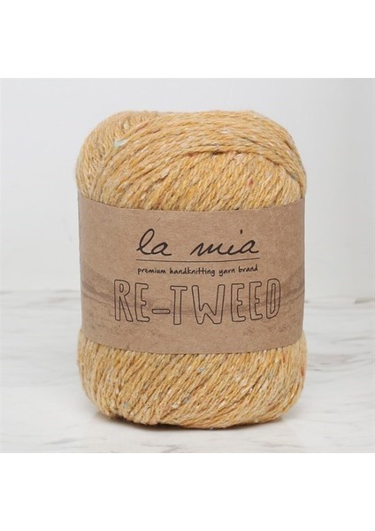Re-Tweed Sarı Melanj El Örgü İpi - L124 - 34413