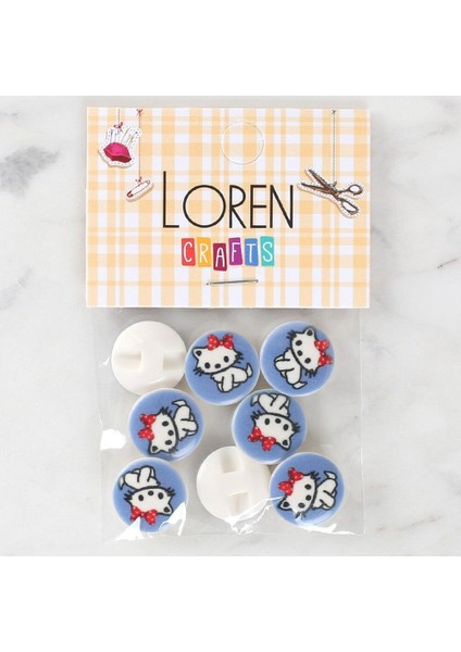 Crafts 8'li Kedi Düğme - 1068