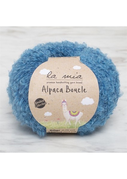 La Mia Alpaca Boucle 50 gr Mavi El Örgü Ipi - L339 - 34390