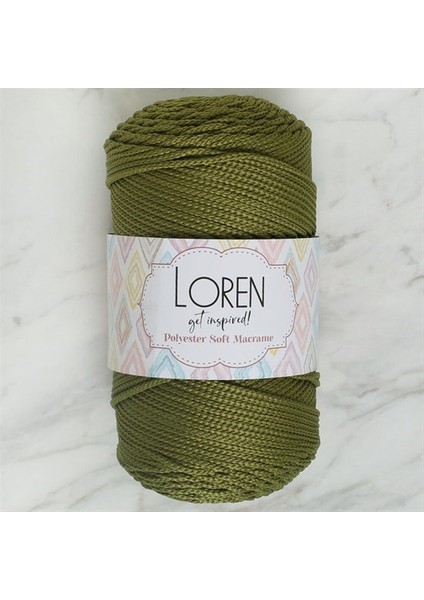 Polyester Soft Macrame Yeşil El Örgü İpi - LM010 - 34429