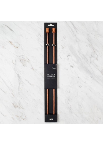 Rosewood 6 mm 36 cm Ahşap Örgü Şişi