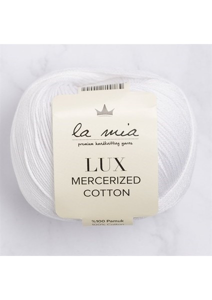 Lux Mercerized Cotton Beyaz El Örgü İpi - 2 - 33742