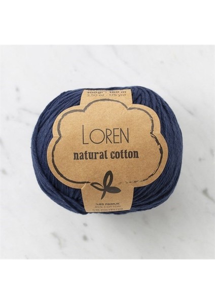 Natural Cotton Lacivert El Örgü İpi - R005 - 33900