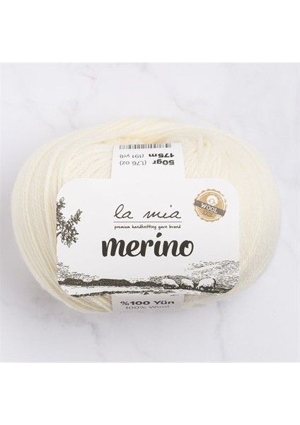 Merino Krem El Örgü İpi - L081 - 33776