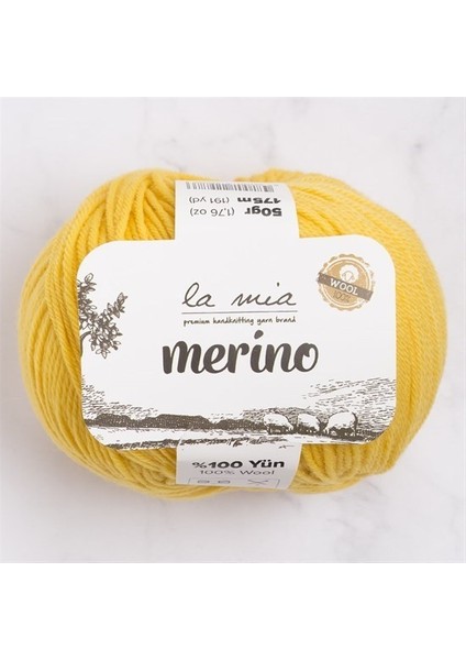 Merino Hardal Sarı El Örgü İpi - L076 - 33791