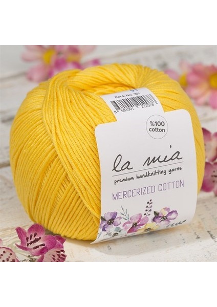 Mercerized Cotton Hardal Sarısı El Örgü İpi - 181 - 33583