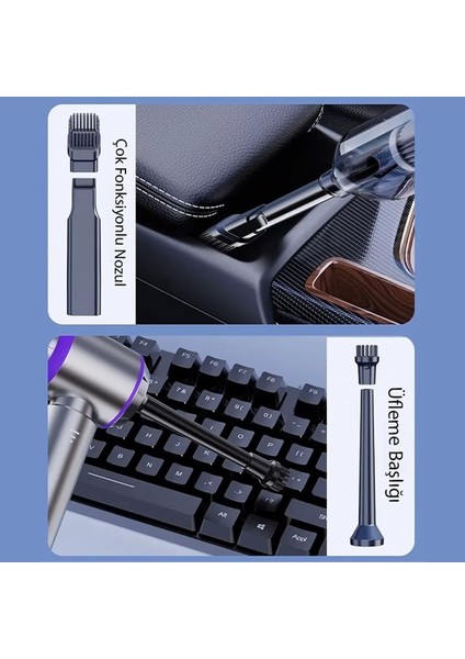 ST-6653 Plus 16000PA Güçlü Portatif Taşınabilir Vakumlu Kablosuz Üflemeli Mini Araç Süpürgesi fırsatları