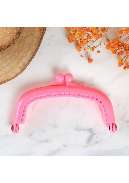 Plastik Cüzdan Klipsi-Pembe