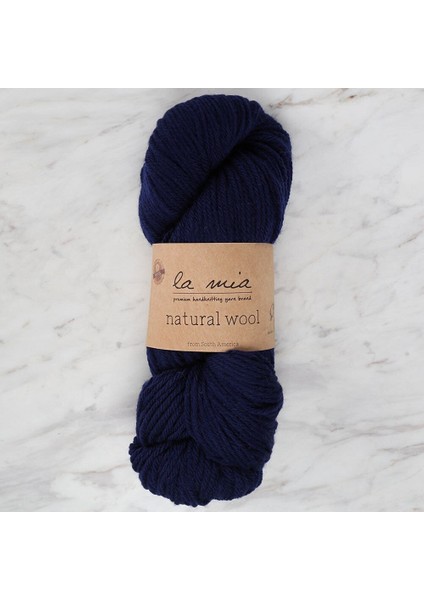Natural Wool Lacivert El Örgü İpi - L630