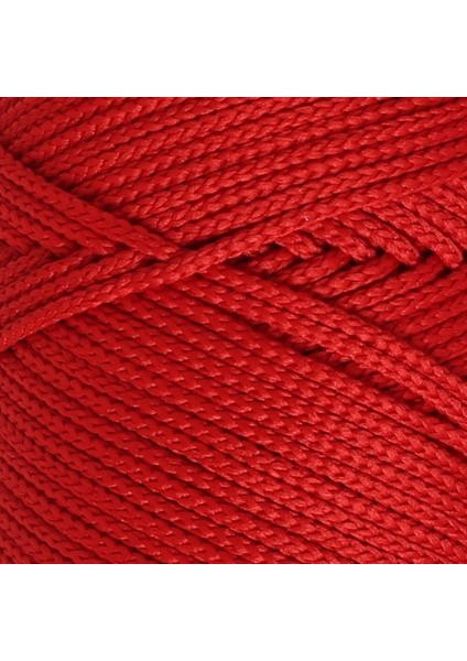 Polyester Soft Macrame Kırmızı El Örgü İpi - LM019 - 34432