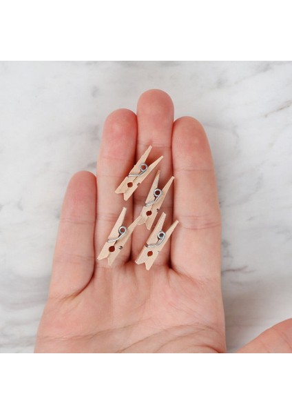 10 Lu Natural Mini Ahşap Mandal modelleri