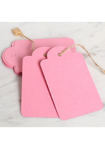 10'lu Pembe Etiket ve Klipsli Etiket ipi