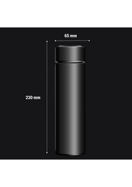 Paslanmaz Çelik Dijital Ekranlı Isı Yalıtımlı Akıtmaz Kapak Kahve ve Çay Termosu 500 ml