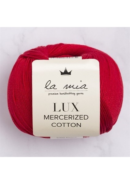 Lux Mercerized Cotton Kırmızı El Örgü İpi - 19 - 33745