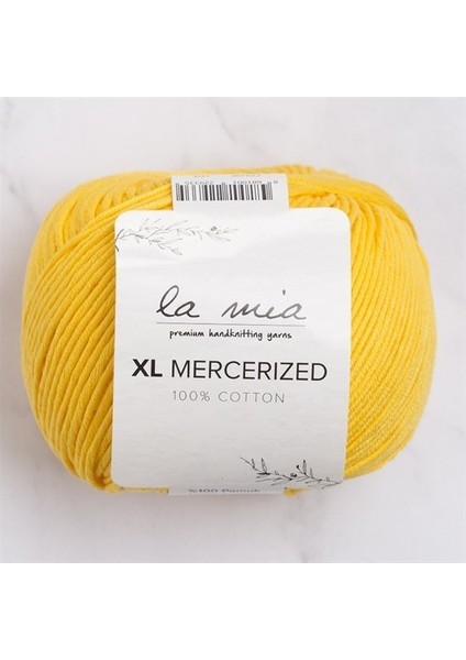 Xl Mercerized Koyu Sarı El Örgü İpi - 181 - 33771