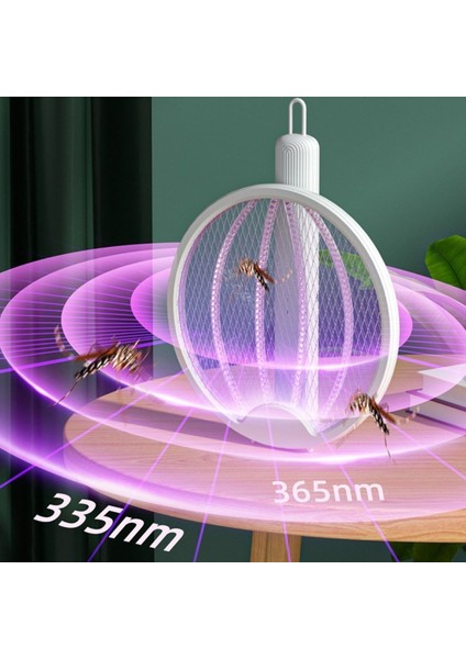 Asılabilen ve Masaüstü Olabilen 2W Sinek Öldürücü Mor Işıklı Raket