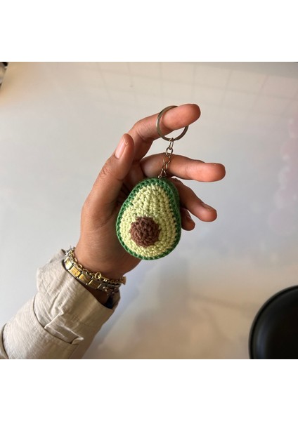 Amigurumi avokado Örgü Anahtarlık