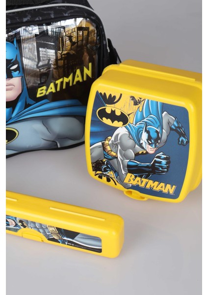 Yeni Sezon Lisanslı Batman Beslenme Çantası,matara,diş Fırçası Kutusu ve Beslenme Kabı Yemek Seti