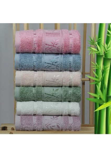 6 Adet Bambu El Havlusu 50X90CM El Yüz Havlu Seti(Renk Asortidir)
