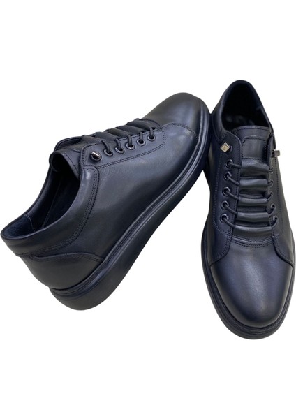 Makosen Lastik Bağcıklı Iç ve Dış Yüzey DERİ-844-SİYAH