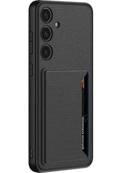 Galaxy S24 Suni Deri Arka Yüzey Kartlıklı Kıpta Silikon Kapak modelleri