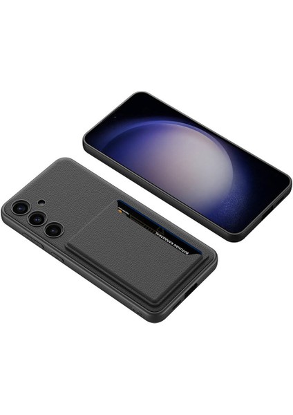 Galaxy S24 Suni Deri Arka Yüzey Kartlıklı Kıpta Silikon Kapak indirimleri