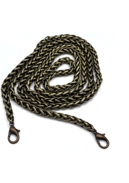 Çanta Aksesuar 120 cm Kalın Örgü Antik Renk Kancalı Çanta Zinciri 120 cm