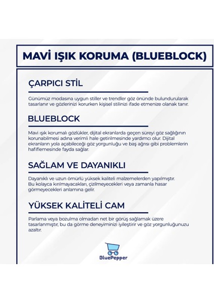 Cateye Mavi Işık Korumalı Blueblock Ekran Gözlüğü Optik Uyumlu Camları Değişebilir