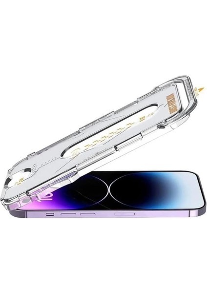 Apple iPhone 15 Pro Uyumlu Kolay Hizalama Aparatlı Ekran Koruyucu Poınt Magic Cam modelleri