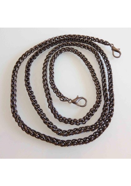 Çanta Aksesuar Füme Renk Örgü Model Çanta Zinciri (120 cm )