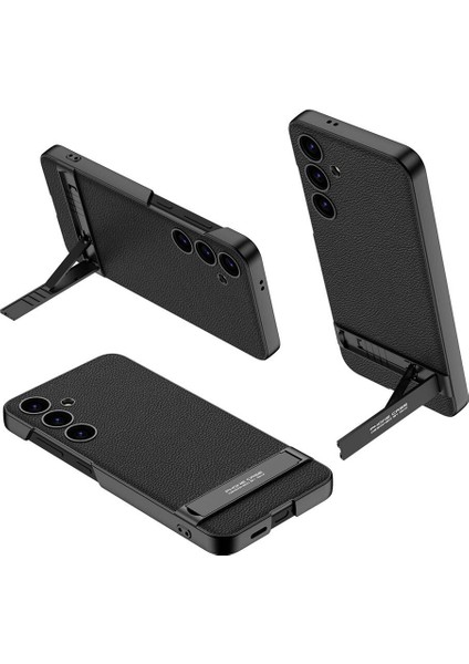 Galaxy S24 Kılıf Kamera Korumalı Leather Dikey Standlı Ays Kapak modelleri