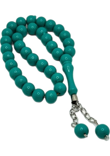 Yeşil Turkuaz Küre Kesim Toz Kehribar Tesbih fiyatları