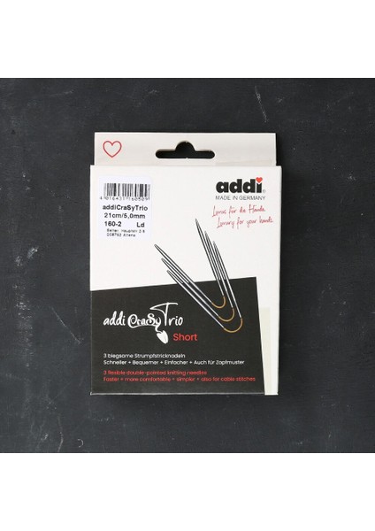 Crasytrio 3 Lü 5 mm 21 cm Misinalı Çorap Şişi