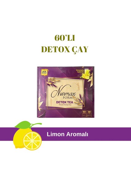 Nurmax Detox Çay Limon Aromalı (60'lı)