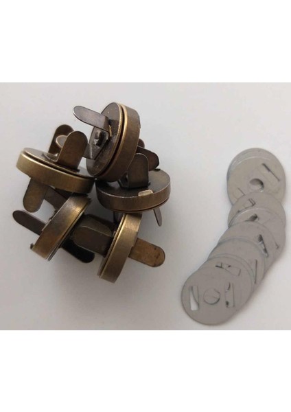 Çanta Aksesuar Örgü Çantaya Mıknatıslı Çıtçıt Antik Renk 5li Paket