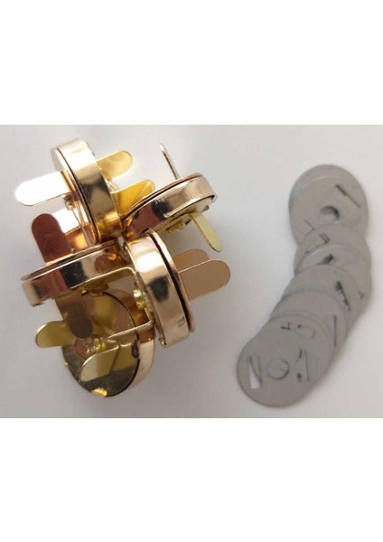 Çanta Aksesuar Örgü Çantaya Mıknatıslı Çıtçıt Light Gold 5li Paket
