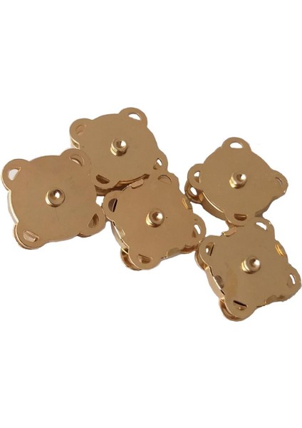 Çanta Aksesuar Örgü Çantaya Dikmeli Mıknatıs Light Gold 5li Paket